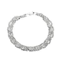 Strass armbanden, Bergkristal, met Messing, silver plated, voor vrouw, Lengte Ca 17 cm, Verkocht door PC