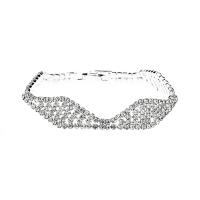 Bracelete de strass, with cobre, cromado de cor prateada, para mulher, 12mm, comprimento Aprox 17.5 cm, vendido por PC