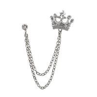 Rhinestone Brooch Zinc Alloy Crown plated Unisex & with rhinestone nickel lead & cadmium free 125mm Sold By PC