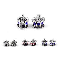 Zinklegering European Beads, Zinc Alloy, Kroon, silver plated, DIY & met strass, meer kleuren voor de keuze, nikkel, lood en cadmium vrij, 6.50x7mm, Ca 100pC's/Bag, Verkocht door Bag