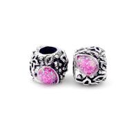 Zinc Alloy European Beads barrel silver color plated DIY & epoxy gel nickel lead & cadmium free Approx Sold By Bag