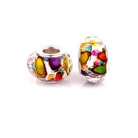 European Resin Beads with Iron Lantern silver color plated DIY mixed colors Approx Sold By Bag