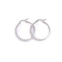 Mens Stainless Steel Hoop Earring, 304 rustfrit stål, mode smykker & for kvinde, oprindelige farve, 14x34mm, Solgt af par