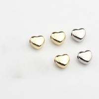 Zinc Alloy Heart Beads plated DIY nickel lead & cadmium free Sold By Bag