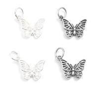 925 Sterling Sølv Pendel, Butterfly, poleret, hule, flere farver til valg, 16x13mm, Hole:Ca. 6mm, Solgt af PC