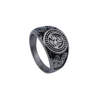 Titantium Steel Finger Ring, Titanium Steel, felkent, különböző méretű a választás & az ember, fekete, Által értékesített PC