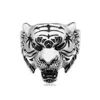 Titanium Steel Finger Ring Tiger polished & for man original color Sold By PC