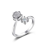 Kubisk Circonia Micro bane messing Ring, Crown, forgyldt, justerbar & Micro Pave cubic zirconia & for kvinde, flere farver til valg, nikkel, bly & cadmium fri, Størrelse:6-8, Solgt af PC