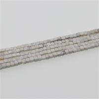 Gemstone smykker perler, magnesit, Square, poleret, du kan DIY, hvid, 4x4mm, Længde Ca. 15.35 inch, 5Strands/Lot, Ca. 86pc'er/Strand, Solgt af Lot