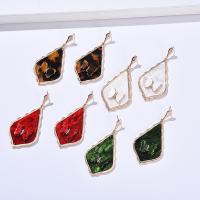 Pendientes, aleación de zinc, con Hoja de acetato, chapado en color dorado, Joyería & para mujer, más colores para la opción, libre de níquel, plomo & cadmio, 63x31mm, Vendido por Par