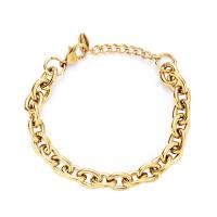 Bracciale gioielli in acciaio inossidabile, 304 acciaio inox, gioielli di moda & per la donna, dorato, 17x10x2.50mm, Lunghezza 16 cm, Venduto da PC