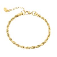 Edelstahl Schmuck Armband, 304 Edelstahl, mit Verlängerungskettchen von 3cm, Modeschmuck & verschiedene Stile für Wahl & für Frau, goldfarben, Länge 17 cm, verkauft von PC