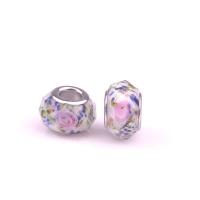 Lampwork perle European, s Željezo, Fenjer, srebrne boje pozlaćen, možete DIY, više boja za izbor, 8.50x14mm, Približno 100računala/Torba, Prodano By Torba