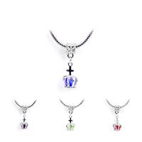 European Zinc Alloy Pendler, Messing, med Krystal, Crown, sølvfarvet forgyldt, Unisex, flere farver til valg, nikkel, bly & cadmium fri, 12x28mm, Ca. 100pc'er/Bag, Solgt af Bag