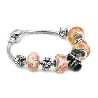 European Bracelet Zinc Alloy with Resin & Iron silver color plated & for woman & with rhinestone mixed colors nickel lead & cadmium free Sold By PC