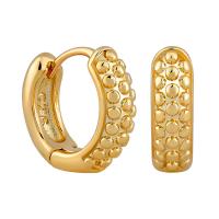 Brass Huggie Hoop Earring Round plated for woman nickel lead & cadmium free 12mm Sold By Pair