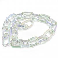 Acryl Linking Ring, AB plated, DIY, duidelijk, 16x27mm, 200pC's/Bag, Verkocht door Bag