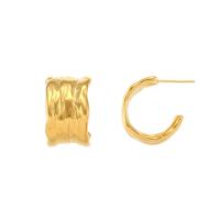 Pendientes de Acero Inoxidable, acero inoxidable 304, 18K chapado en oro, Joyería & para mujer, dorado, 22x13mm, Vendido por Par