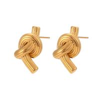 Stainless Steel Stud Earrings 304 Stainless Steel Vacuum Ion Plating fashion jewelry & for woman golden Sold By Pair