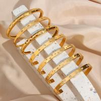 Bracelet en acier inoxydable, Acier inoxydable 304, styles différents pour le choix & pavé de micro zircon & pour femme, doré, 56*46*6.3mm, Vendu par PC