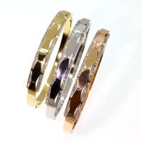 Titanium Steel Bracelet & Bangle Donut Vacuum Ion Plating fashion jewelry & for woman & with rhinestone Sold By PC