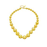 Colar de aço titânio, Partículas de aço, with 5cm extender chain, Roda, joias de moda & grânulos de graduado & para mulher, dourado, 15mm, comprimento 42 cm, vendido por PC