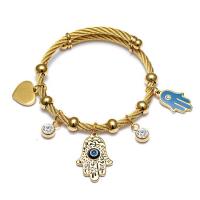 Evil Eye sieraden Armband, Titanium Staal, plated, voor vrouw & glazuur, meer kleuren voor de keuze, 57mm, Verkocht door PC