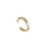 Messing ringen, gold plated, Verstelbare & voor vrouw & glazuur, Verkocht door PC