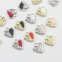 Zinc Alloy Enamel Pendants Heart plated DIY nickel lead & cadmium free Approx Sold By Bag