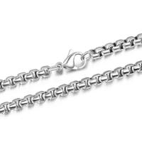 Titanium Stål Halskæde Chain, poleret, forskellige længde for valg & du kan DIY & Unisex & forskellig størrelse for valg, oprindelige farve, Solgt af PC