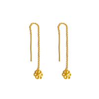 Pendientes de Gota en Latón, metal, Flor, chapado en color dorado, Joyería & para mujer, dorado, libre de níquel, plomo & cadmio, 8mm,98mm, Vendido por Par