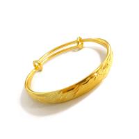 Pulseras de latón, metal, Donut, chapado en color dorado, Joyería & para mujer, dorado, libre de níquel, plomo & cadmio, 10mm, diámetro interior:aproximado 60mm, Vendido por UD