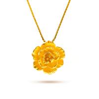 Collier en laiton, fleur, Plaqué d'or, bijoux de mode & pour femme, doré, protéger l'environnement, sans nickel, plomb et cadmium, Longueur 50 cm, Vendu par PC