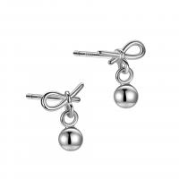 925 Sterling Silver Stud Earrings platinum plated fashion jewelry & for woman original color Sold By Pair