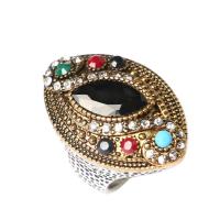 Resin ringen, Zinc Alloy, met Hars, plated, verschillende grootte voor keus & voor vrouw & met strass, 29mm, Maat:7-10, Verkocht door PC