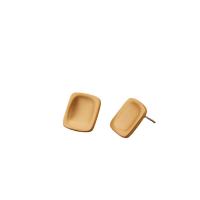 Ottone stallone orecchino, Motivo geometrico, placcato oro vero, gioielli di moda & per la donna & matte, braccialetto salute, 12x14mm, Venduto da coppia