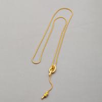 Collier en laiton, Plaqué d'or, bijoux de mode & pour femme, protéger l'environnement, sans nickel, plomb et cadmium, Longueur Environ 34.6 pouce, Vendu par PC