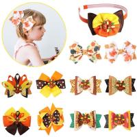 Grosgrain Ribbon Bowkont Hair Clip Bowknot printing & Girl & handmade Sold By PC