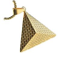 titanium Hangers, Titanium Staal, Driehoek, gold plated, voor de mens, gouden, 45mm, Verkocht door PC