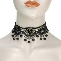 Gothic Ketting, Polyester, met Zinc Alloy, antiek brons plated, Vintage & voor vrouw, zwart, Verkocht door PC