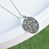 Titanium Steel Necklace Tree silver color plated for woman silver color Length 17.32 Inch Sold By PC