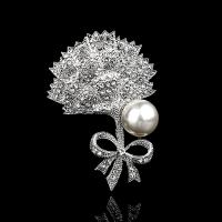 Rhinestone Broche, Zinc Alloy, mode smykker & for kvinde & med rhinestone, nikkel, bly & cadmium fri, 43x60mm, Solgt af PC