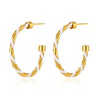 Brass Stud Earring 18K gold plated fashion jewelry & for woman golden nickel lead & cadmium free Sold By Pair