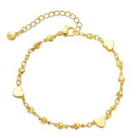 Messing Armbanden, met 1.97inch extender keten, Hart, 18K verguld, mode sieraden & voor vrouw, gouden, nikkel, lood en cadmium vrij, Lengte Ca 7.08 inch, Verkocht door PC