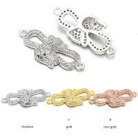 Kubinių Zirconia Mikro Pave Žalvaris Jungtis, Žalvarinis, padengtą, mikro nutiesti kubinių Zirconia, daugiau spalvų pasirinkimas, 26x11mm, Pardavė PC