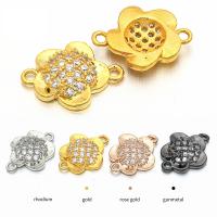 Cubic Zirconia Micro Pave Latão Connector, cobre, banhado, micro pavimento em zircônia cúbica, Mais cores pare escolha, 12x9mm, 10PCs/Lot, vendido por Lot