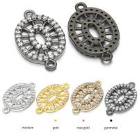 Kuutio Zirkonia Mikro Paven Messinki Connector, päällystetty, Micro Pave kuutiometriä zirkonia, enemmän värejä valinta, 20x12mm, 10PC/erä, Myymät erä