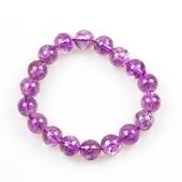 Quartz Bracelets Amethyst Round Unisex Sold By Strand