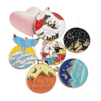 Zinc Alloy Enamel Pendants gold color plated multi-colored Sold By Lot