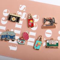 Zinc Alloy Enamel Pendants gold color plated multi-colored Sold By Lot